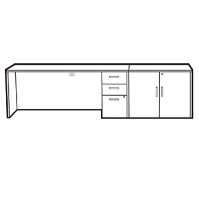 Credenza-Ionic With Storage Unit, White Chocolate