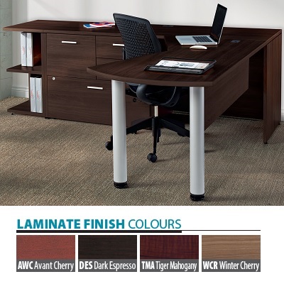 Workstation-Ionic L-Shaped, Winter Cherry