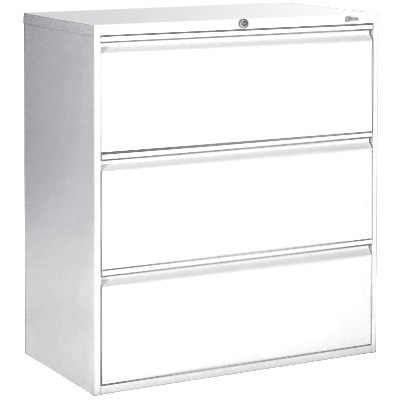 File Cabinet-Lateral Otg, 3 Drawer, Designer White