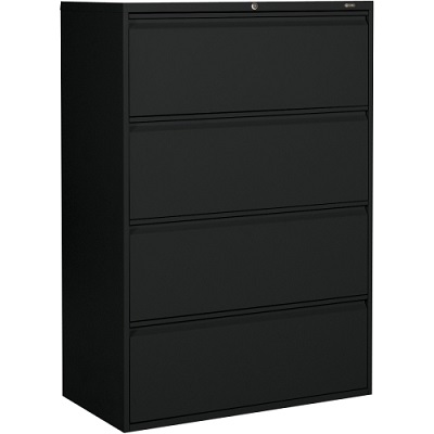 File Cabinet-Lateral Otg, 4 Drawer, Black