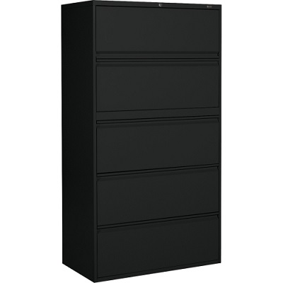File Cabinet-Lateral Otg, 5 Drawer, Black