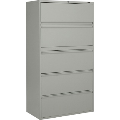 File Cabinet-Lateral Otg, 5 Drawer, Grey