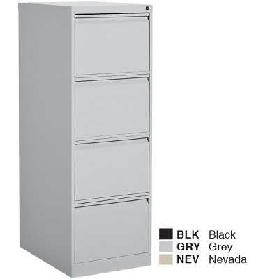 File Cabinet-Vertical Otg Legal 4 Drawer Grey
