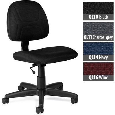 Chair-Task Danio Armless, Quilt Black