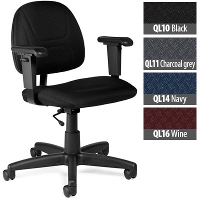 Chair-Task Danio With Arms, Quilt Black