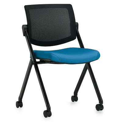 Chair-Guest, Mesh Gennex, Dual Wheel No Arms, Sky