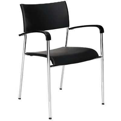 Chair-Stacking Dori Ii With Arms, Black