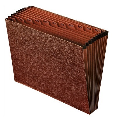 File-Expanding, Red Fibre, Letter January-December