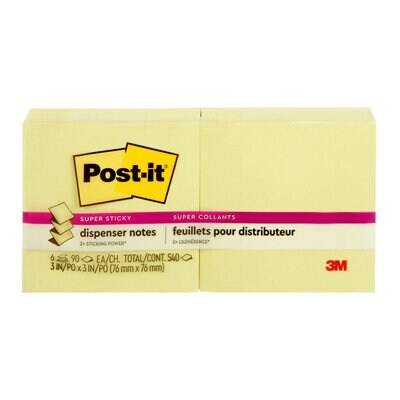 Notes-Post-It, Pop-Up 3X3 Super Sticky, Yellow