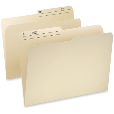 File Folder-Letter 9.5 Point Reversible Manila