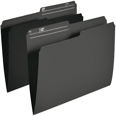 File Folder-Letter 10.5 Point Reversible, Black