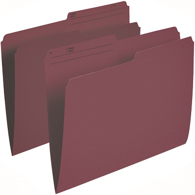 File Folder-Letter 10.5 Point Reversible, Burgundy