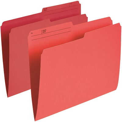 File Folder-Letter 10.5 Point Reversible, Red