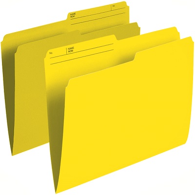 File Folder-Letter 10.5 Point Reversible, Yellow