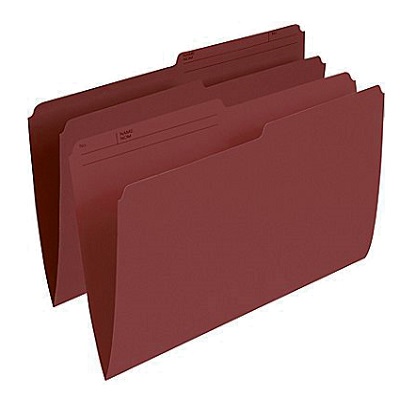 File Folder-Legal 10.5 Point Reversible, Burgundy