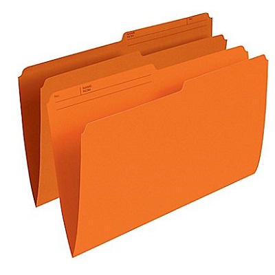 File Folder-Legal 10.5 Point Reversible, Orange