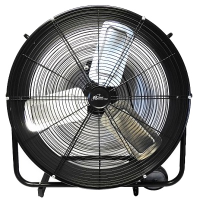 Fan-24" Industrial 3-Speed Drum, Black