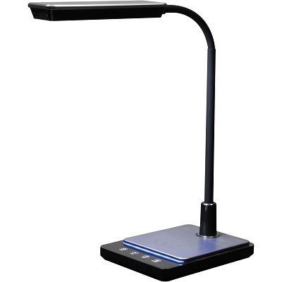 Lamp-Desk, Goose Neck With Usb Charger Black