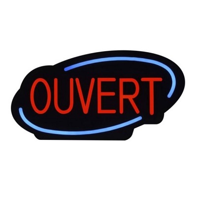 Sign-Led, Open (Ouvert), French