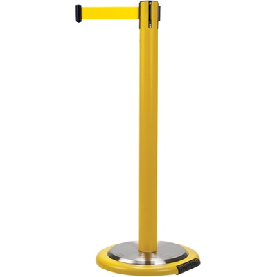 Barrier-Crowd Control With Wheels, Yellow/ Yellow Tape