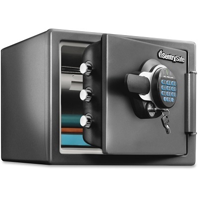 Safe-Fire/Water, 0.8 Cu Ft Digital Lock & Key, Black