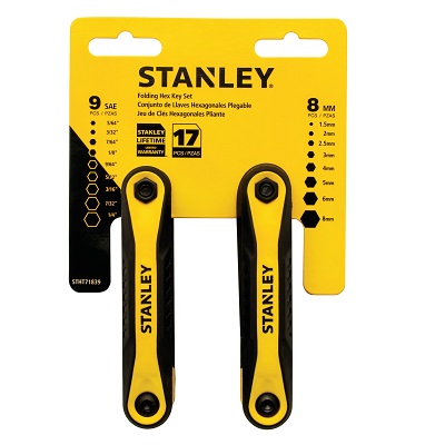 Folding Hex Key Set-17 Pieces, 2/Pack