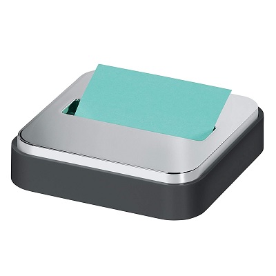 Note Dispenser-Pop-Up 3X3, Steel Top/Charcoal Black Base