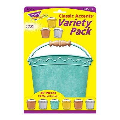 Classroom Pockets-I Heart Metal, Buckets,4 Colours, 36/Pack