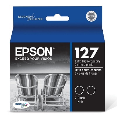 Inkjet Cartridge-Epson #127 Black Extra High Yield Twin Pack