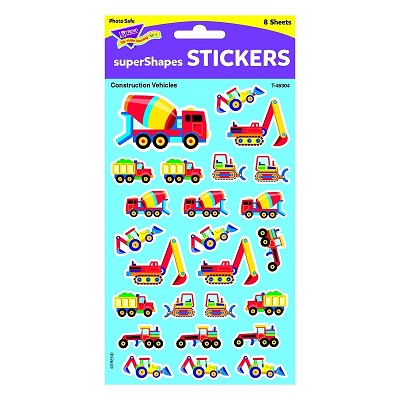 Stickers-Supershapes Large, Construction Vehicles