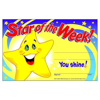 Recognition Award-Star Of The Week