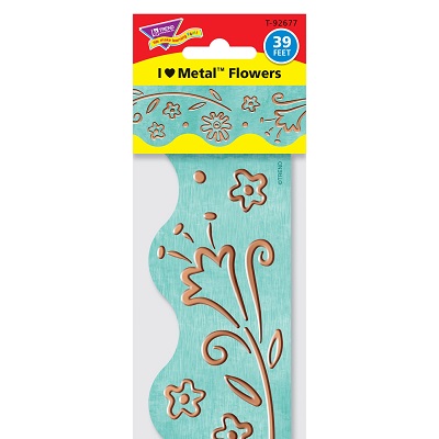 Border-Terrific Trim, I Heart Metal Silver Stars