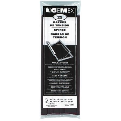 Report Cover Spines-11", 1/4" Capacity, Black 25/Pack