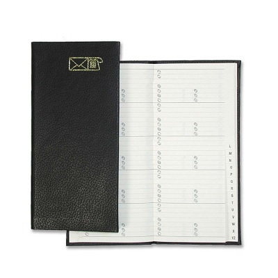 Address Book-6.75X3.25 84 Page Black Leather-Like