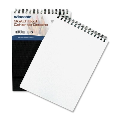 Sketch Book-Wirebound 8"X11" 60 Sheet Black