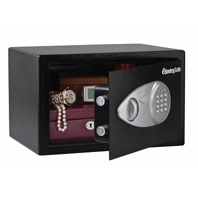 Safe-Electronic Lock 0.5 Cu.Ft. Black
