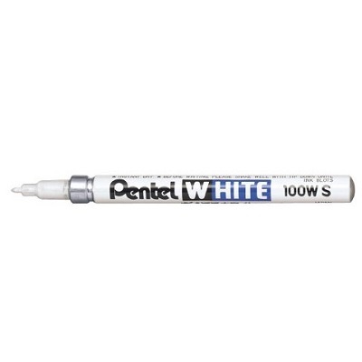 Marker-Permanent, Pentel White, Fine Bullet,12/pk