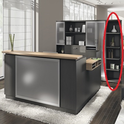 End Shelf-Zira Open, 72.4" High, Asian Night